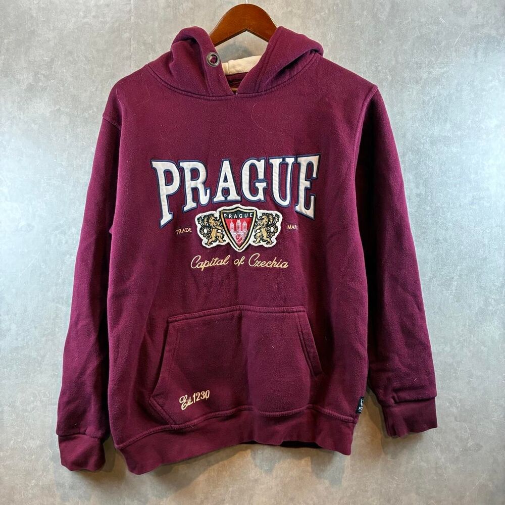 Fox Men's Burgundy and Red Hoodie